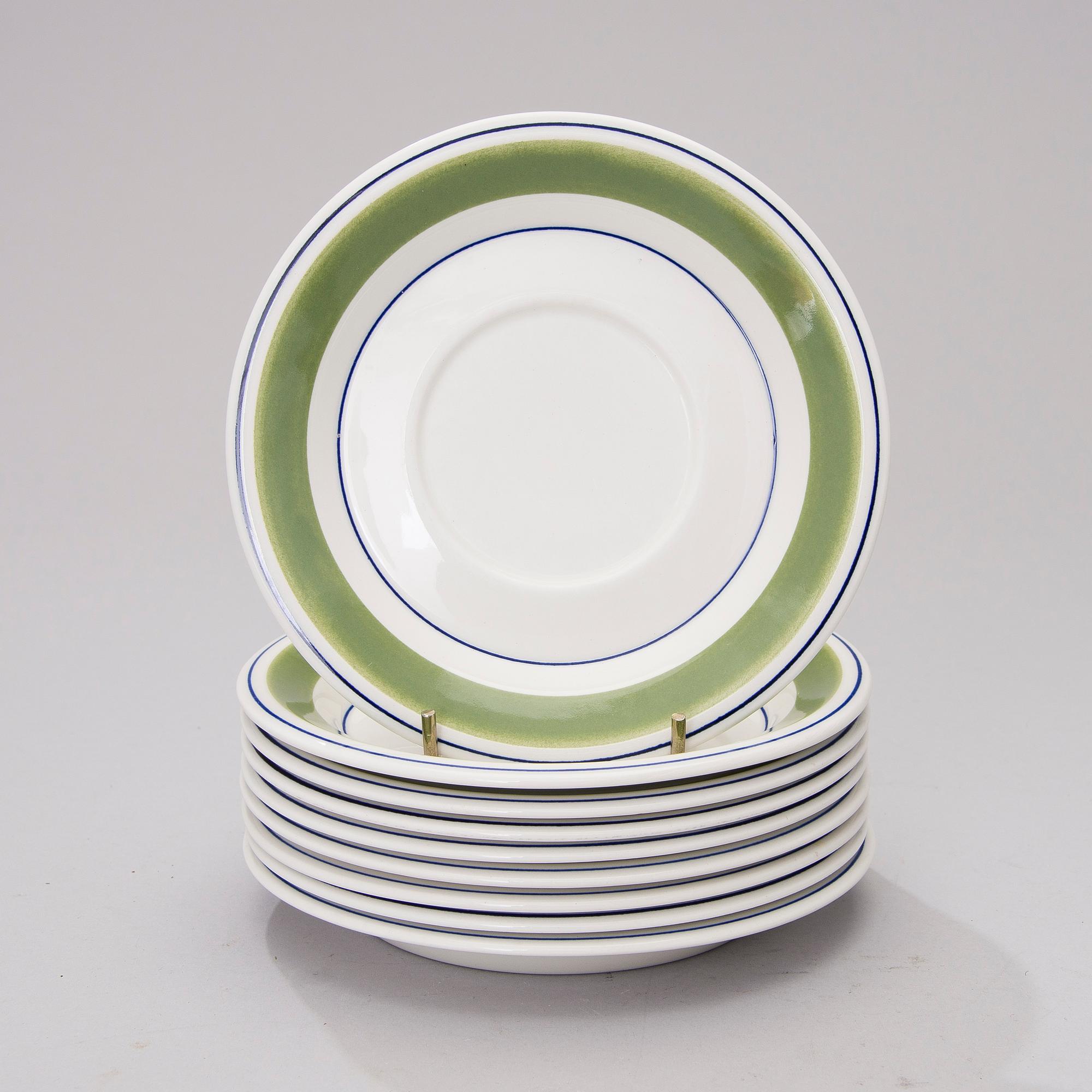 KAHVI-/TEEKUPPEJA, 9 kpl, "Krokus"-koriste Esteri Tomula, Arabia 1978-79.