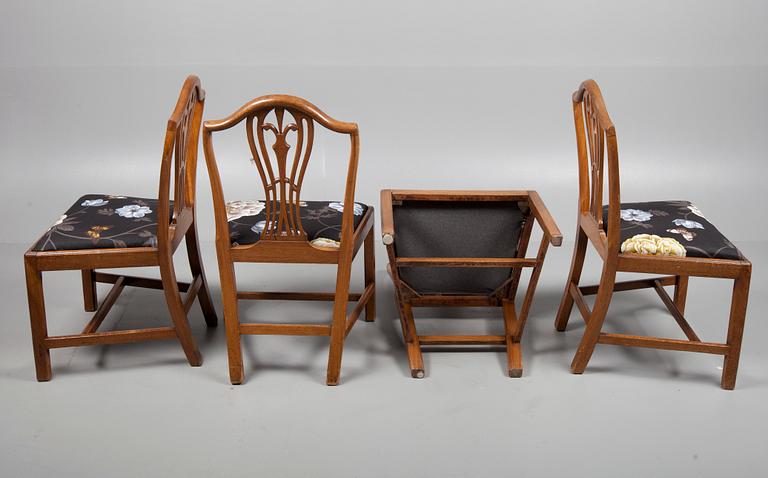 STOLAR, 6 st, mahogny, England, 1800-talets andra hälft.