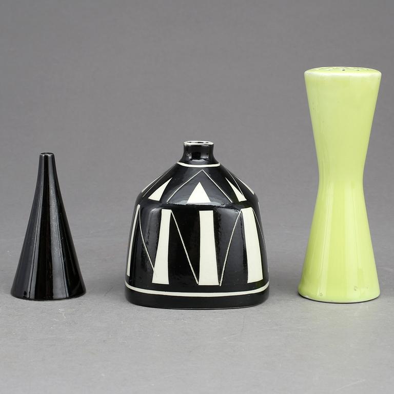PEPPAR- OCH SOCKERSTRÖARE, Stig Lindberg, Gustavsberg, "Colorado", VAS, Karin Björqvist, Gustavsberg studio, "Diagonal".