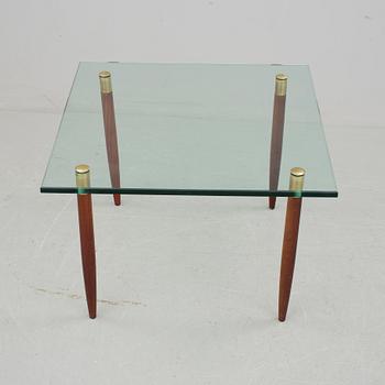 SOFFBORD, glas, trä, 1960-tal.