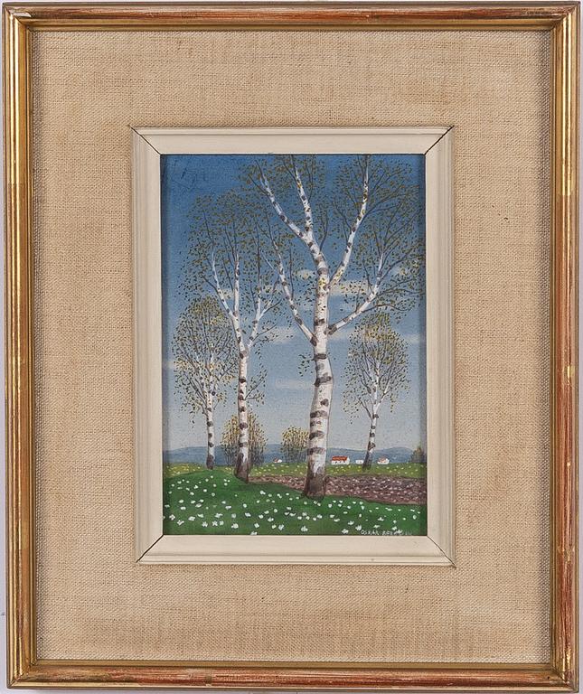 Oskar Bergman, Vårlandskap med björkar.