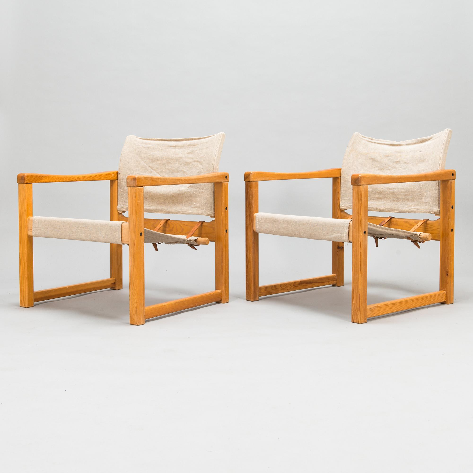 Karin Mobring, A pair of 1970's 'Diana' safari chairs for Ikea.