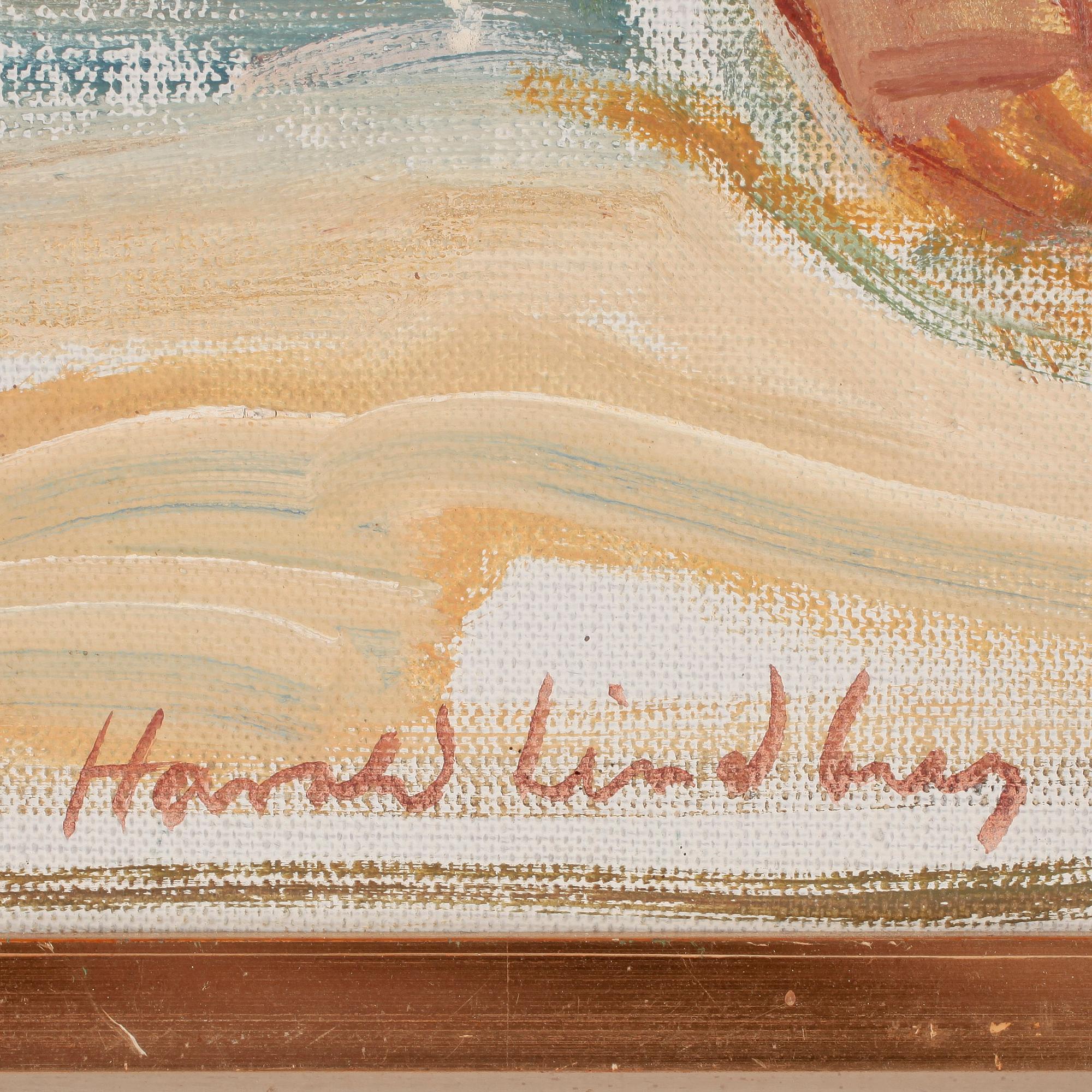 HARALD LINDBERG, olja på duk. Sign.