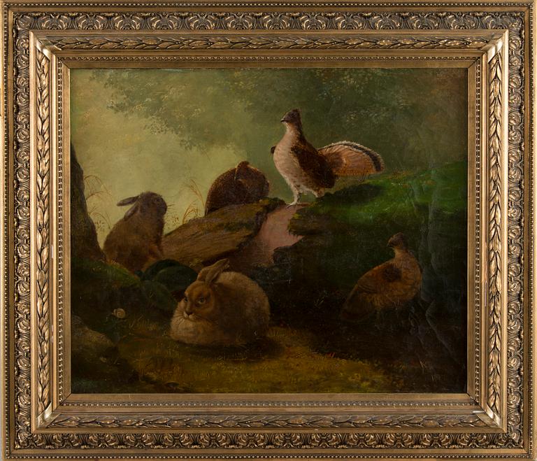 Okänd konstnär, Djur i skogen.