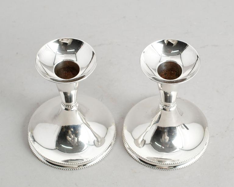 LJUSSTAKAR, 1 par, silver, Tesi, Göteborg 1963.