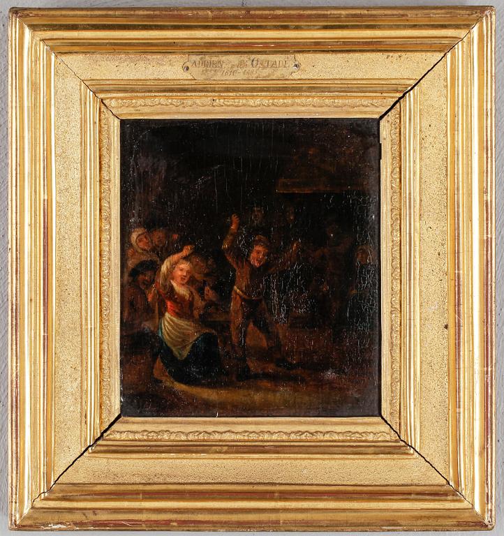 ADRIAEN VAN OSTADE, hans art, olja  på pannå.