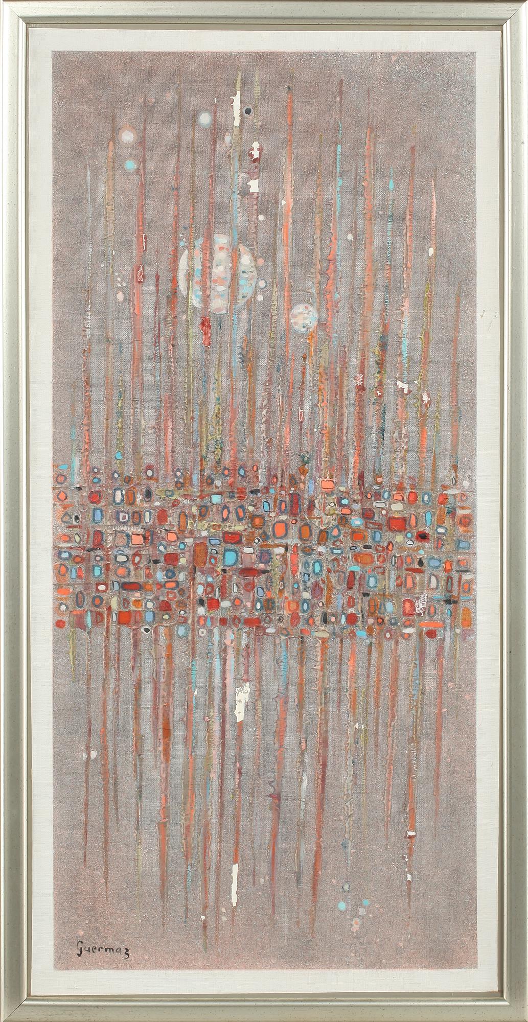 ABDELKADER GUERMAZ, diptyk, oljor på duk, signerade och daterade Paris -65.