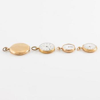 Pocket watches/grandfather clocks, 4 pcs.