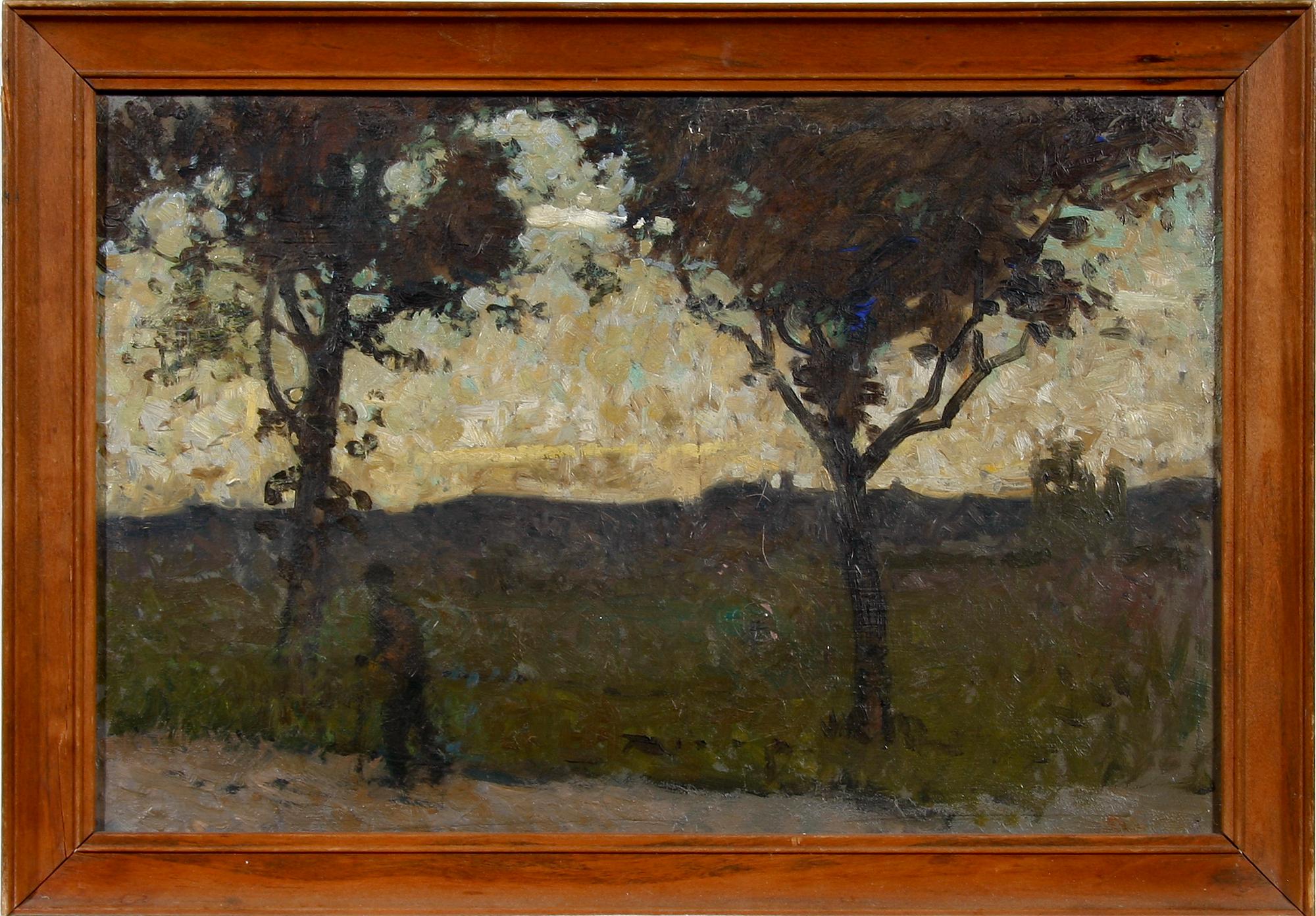 OKÄND KONSTNÄR, olja på duk. 1800/1900-tal.