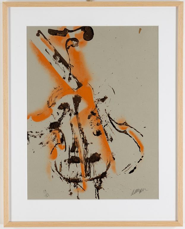 Fernandez Arman, a colour lithograph, signed and numbered 19/125.