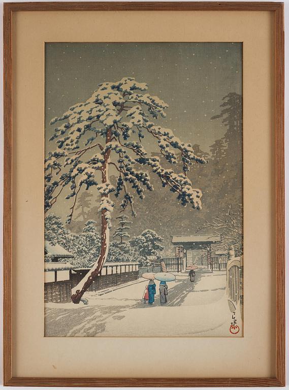 Kawase Bunjiro Hasui, Honmon Temple, Ikegami (Ikegami Honmonji).