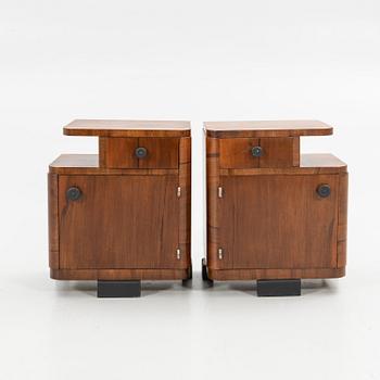 Nightstands, a pair, Art Deco, first half of the 20th century.