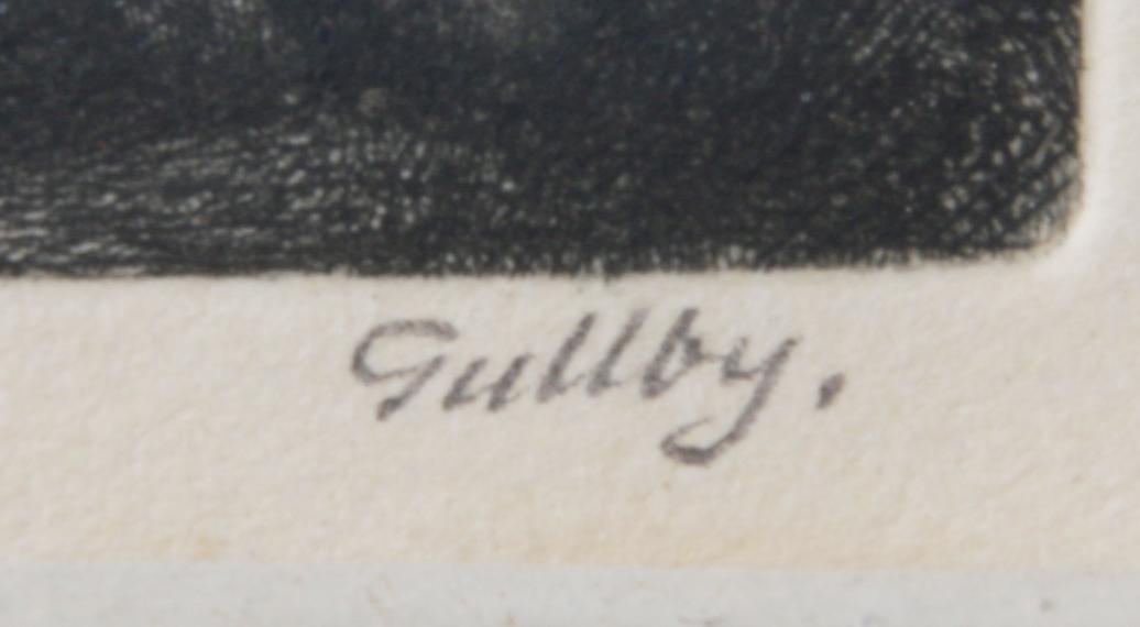 GULLBY, FOLKE, 2 delar. Etsning /torrnål, sign varav ena numr 4/50.