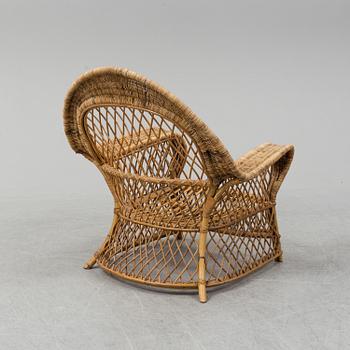 ARMCHAIR, rattan, mid 20 th century.