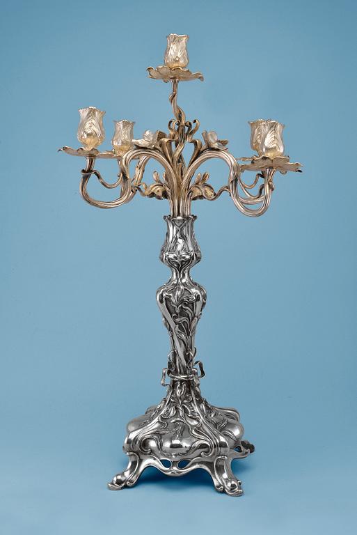 CANDELABRA, 800 silver. Germany c. 1900 2 parts. Weight 1840 g.