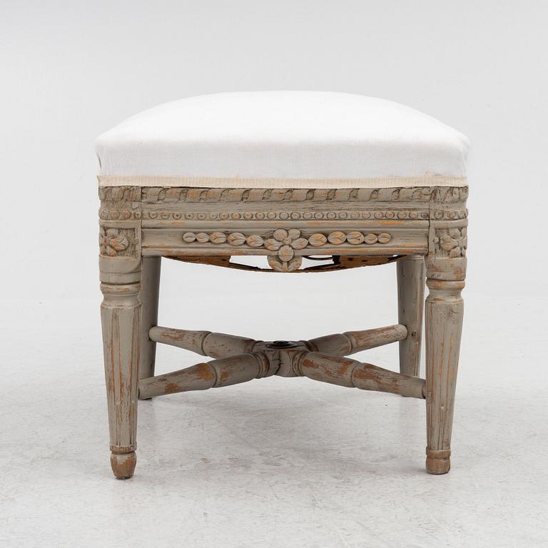 A Gustavian stool, Stockholm, late 18th century.