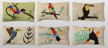 Kuddfodral, 6 st, handbroderad Kelim.