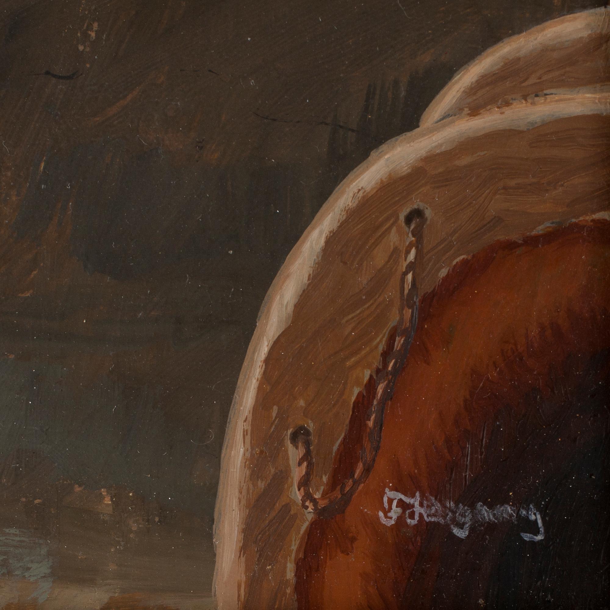 FRITZ HÖGBERG, olja på pannå, sign.