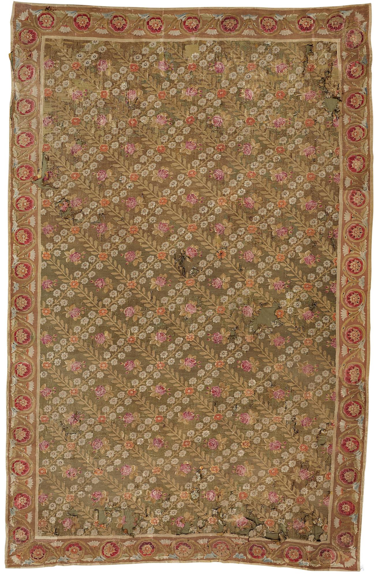 MATTO, tapestry weave, ca 561-564,5 x 354-360 cm, Aubusson, France the middle to the end of the 19th century.