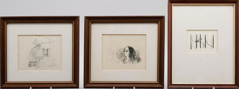 RAGNAR LINDEN,  Blyerts- och tuschteckningar, 11 st, signerade.