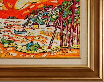 UNO VALLMAN (SVERIGE), akryl på pannå, sign o dat 1971.