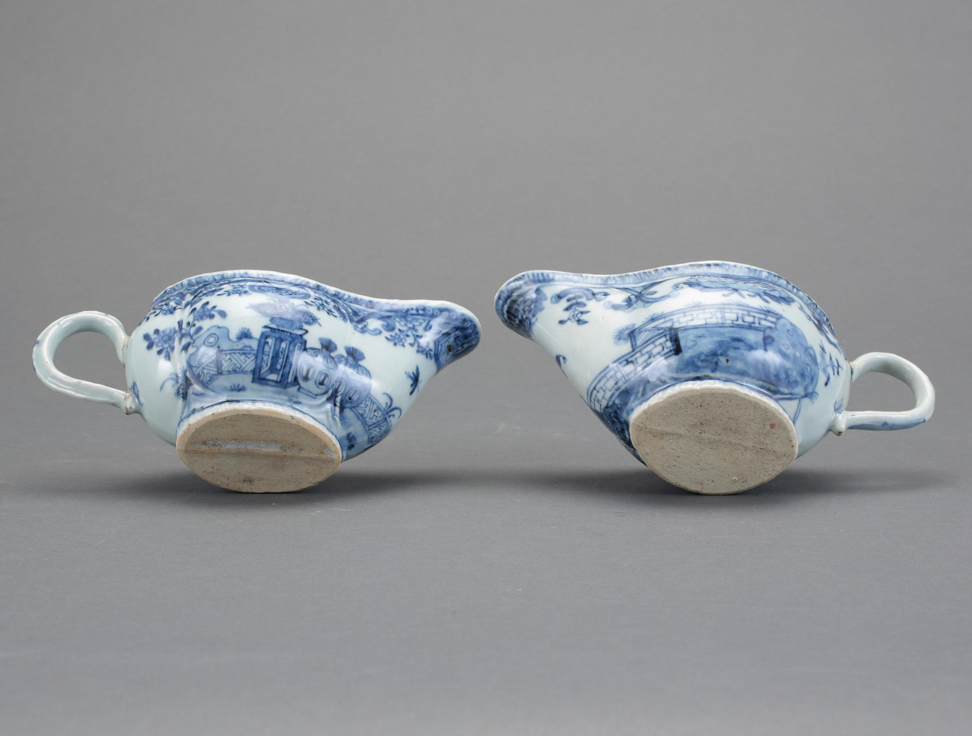 SÅSSNIPOR, 2 st, porslin, Kina, Qianlong, 1700-tal.