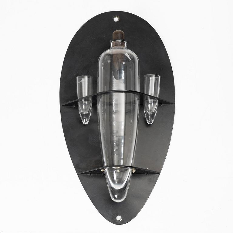 Matz Borgström, & Jhoan Camitz, vodka shelf with a decanter and two glasses, executed in 1991 in fewer than 10 examples.