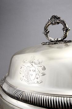 STEKHUV MED VÄRMEFAT, vitmetall, 1900-tal.