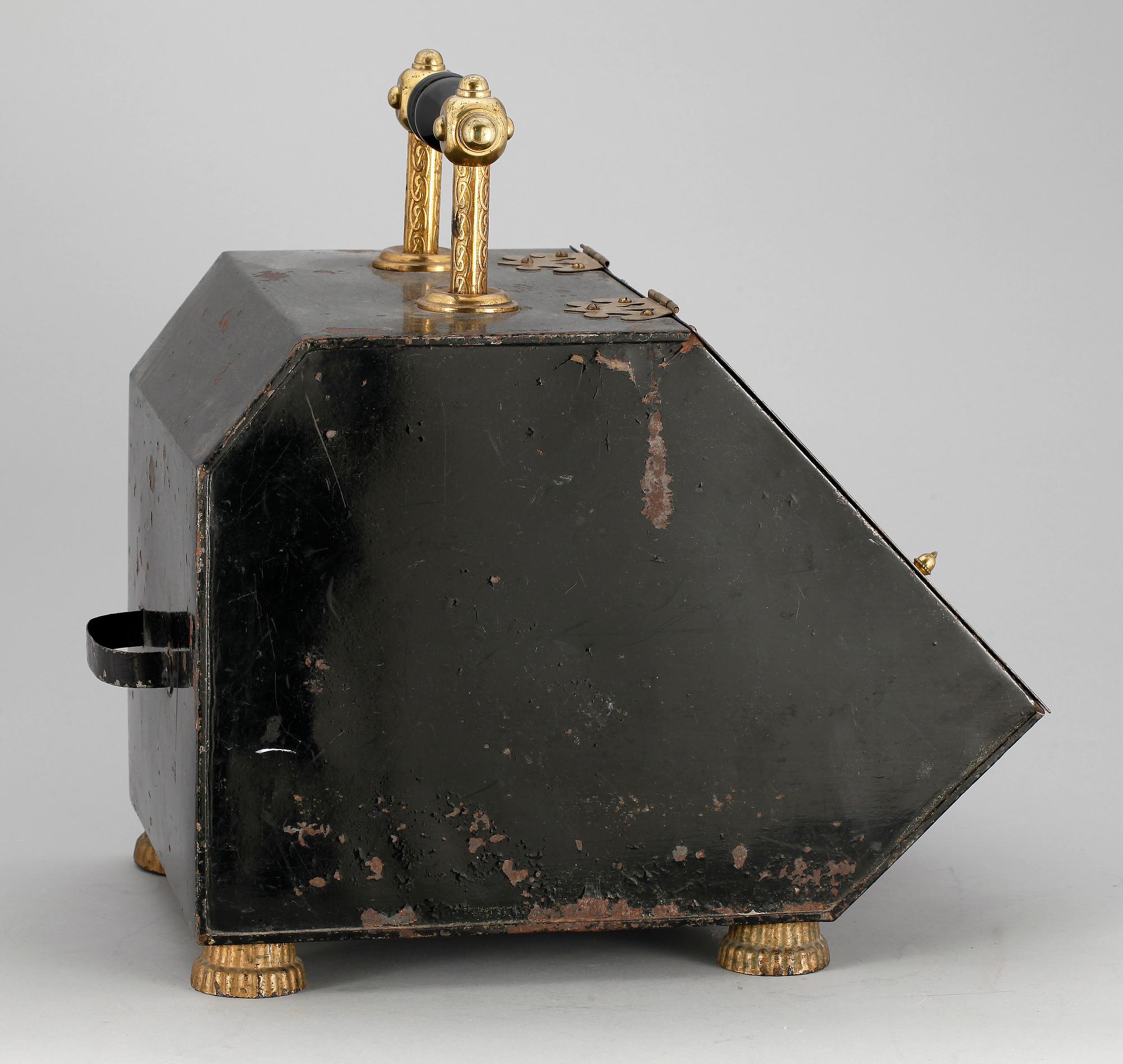 KOLBOX, litograferad plåt, 1800/1900-tal.