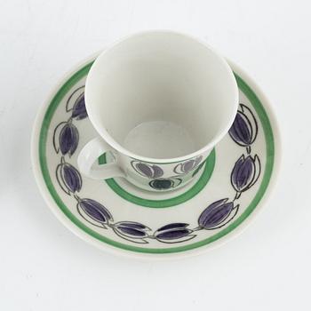 Kaffekoppar med fat, 2st, porslin, "Delila", Upsala Ekeby Gefle.