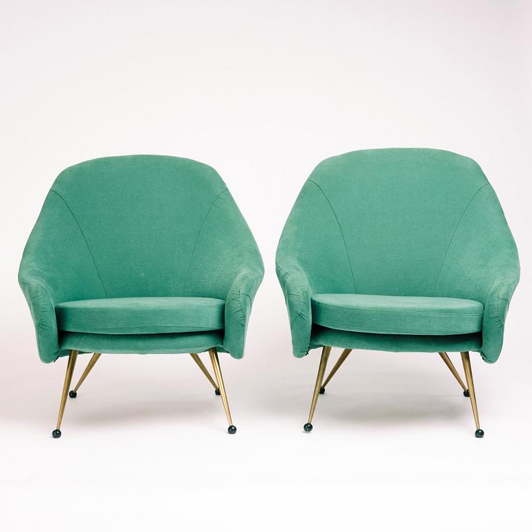 Marco Zanuso, a pair of easy chairs, "Martingala", Arflex, Italy 1950-60s.