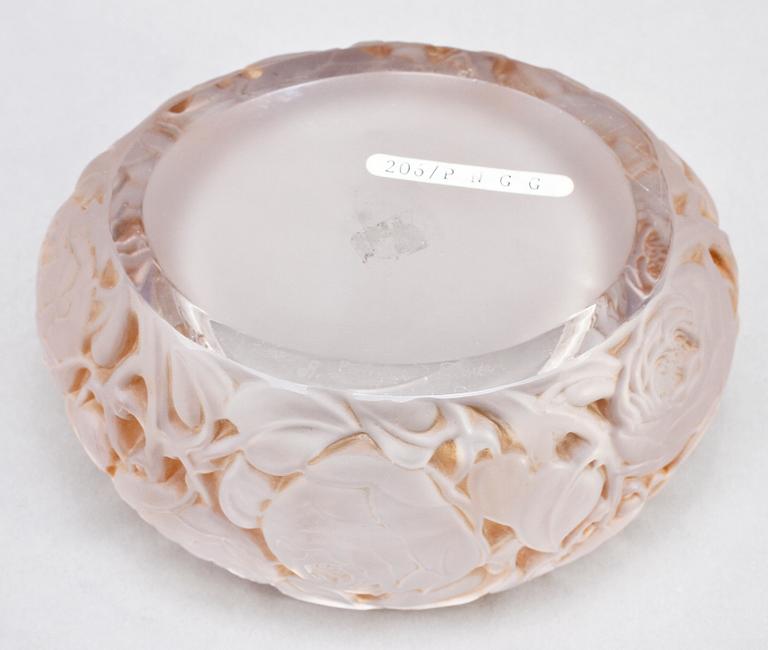 SKÅL, glas. Lalique, Frankrike, sign, före 1945.