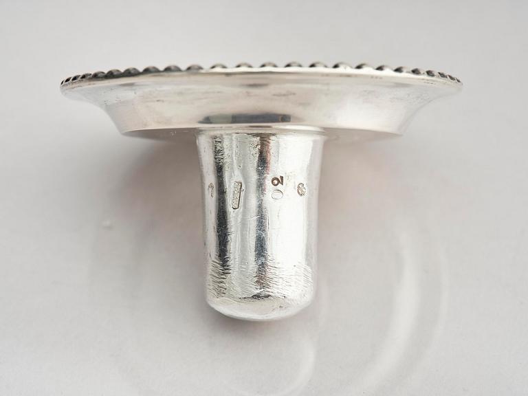 A pair of 18th century silver candlesticks, marks of Simson Ryberg, Stockholm 1789.