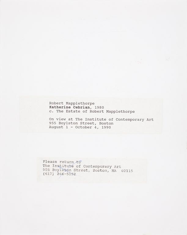 ROBERT MAPPLETHORPE, pressfotografi, "Katherine Cebrian", 1980.