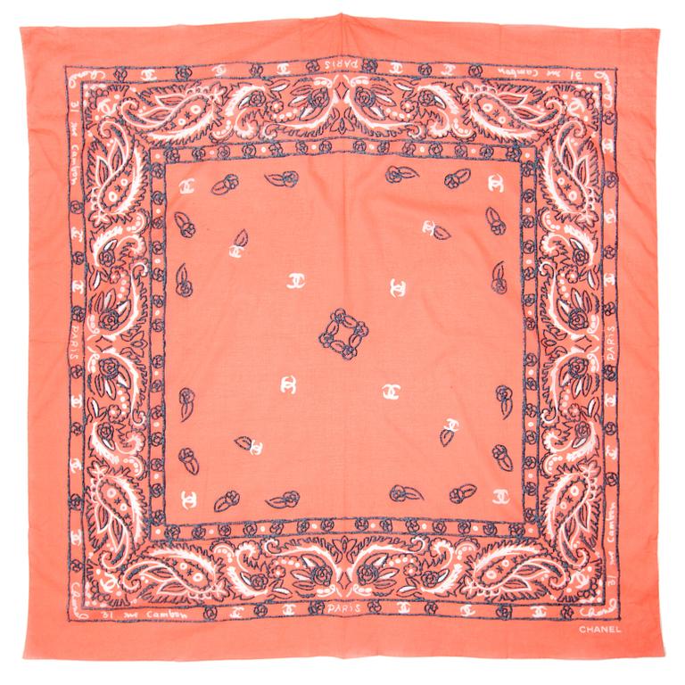 CHANEL, a pink cotton shawl,