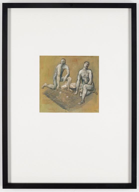 PETER WEISS, tusch, akvarell och gouache på papper, signerad P Weiss och daterad 46.