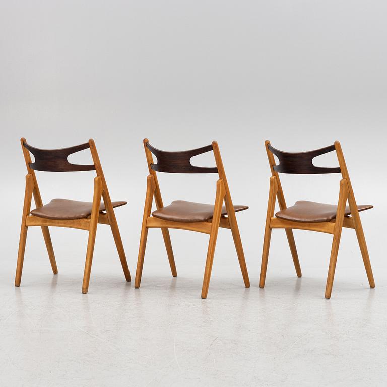 Hans J. Wegner, three model "CH-29"/"Savbukkestolen" chairs, Carl Hansen & Söner,