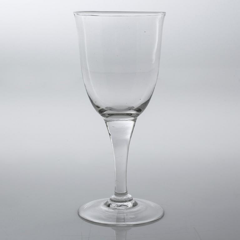 Ten wine glasses, 20th century.