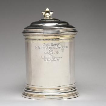 A Swedish 18th century parcel-gilt silver tankard, mark of Niclas Warneck, Karlstad 1766.