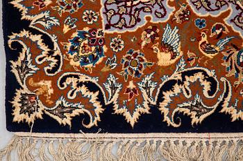 Matto, old, Esfahan, figural, ca 233,5 x 156,5 cm.