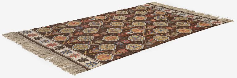 Märta Måås-Fjetterström, a 'Lammet' drape, flat weave, c. 200 x 125 cm, signed MMF.