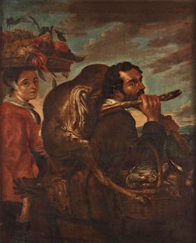 854. ”Bauernpaar auf dem Wege zum Markt”.