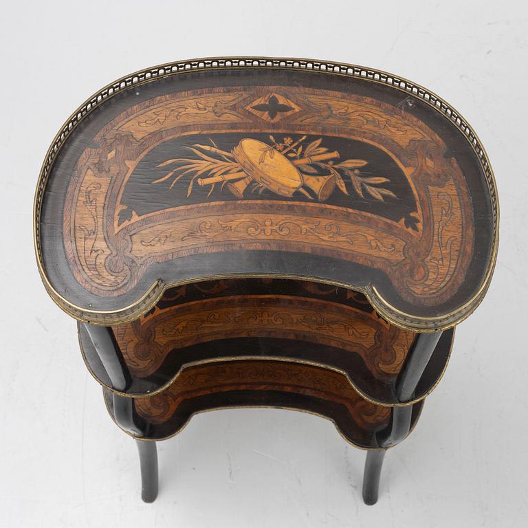 a pair of etageres,  Louis XVI style, circa 1900.