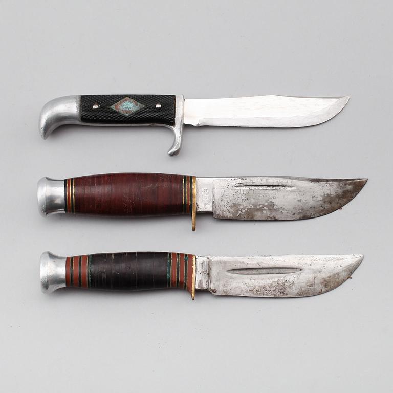 KNIVAR, 3 st, bl a J.A Hellberg, Eskilstuna och William Rodgers, Sheffield.