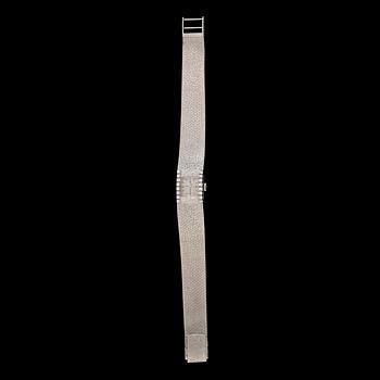 ARMBANDSUR, 18K vitguld med biljantslipade diamanter, Omega. Total vikt ca 55 g.