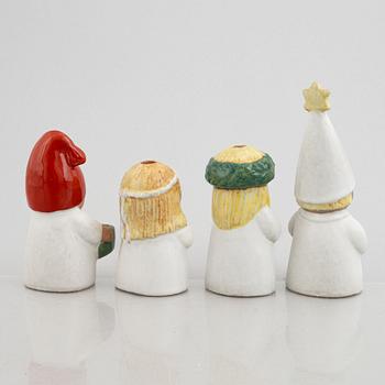 Lisa Larson, four candlesticks/figurines, 'Advent', Gustavsberg.