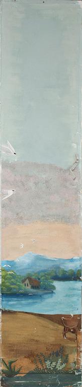 MÅLAD TAPET, 16 delar, 1800-tal.