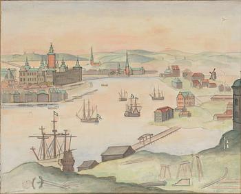 605. Einar Jolin, Medeltida Stockholmsmotiv.