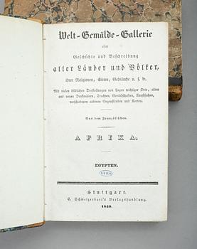 BOKBAND, 2 delar, Welt-Gemälde-Gallerie. Stuttgart, Tyskland, 1838 resp. 1840.