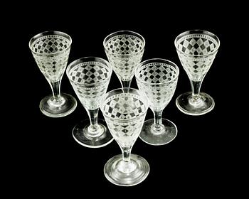 VINGLAS, 6 st, 1800-tal.